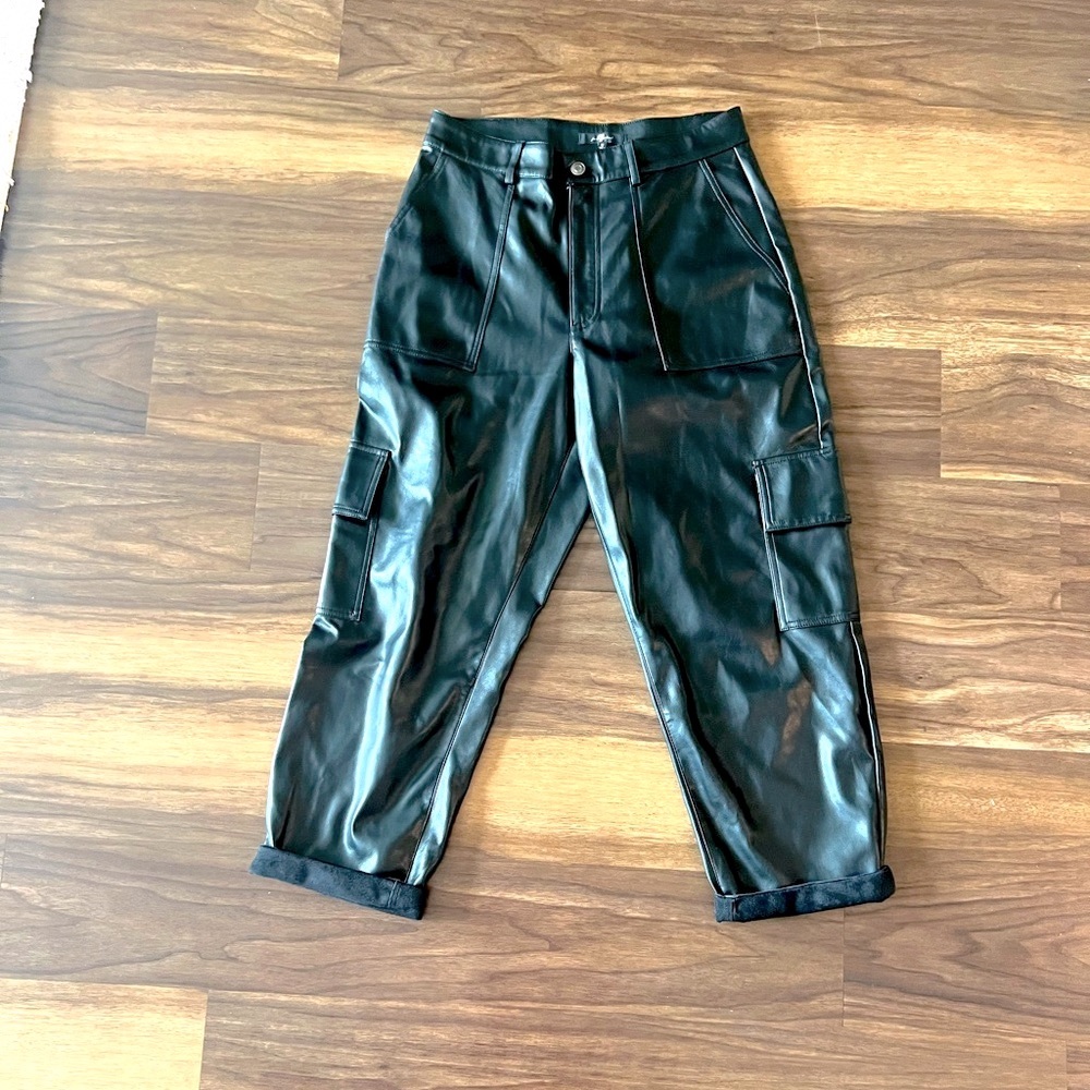 7 For All Mankind Faux Leather Cargo Pants